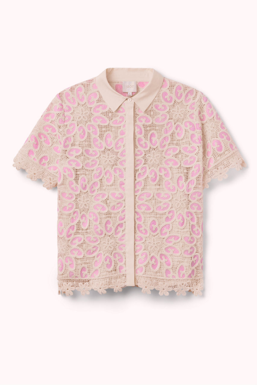 BILLIE LACE BUTTON DOWN SHIRT