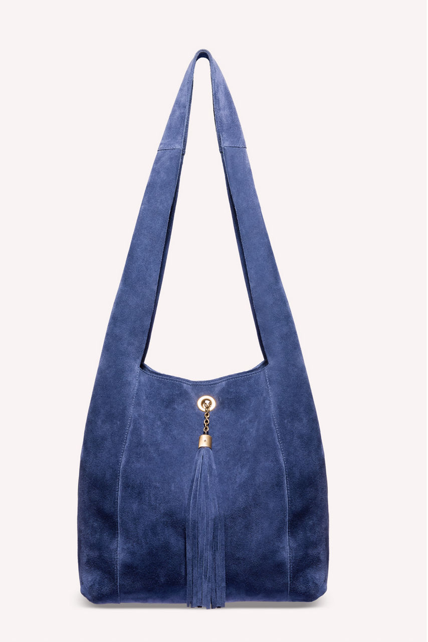 TASSEL CHAIN ITALIAN SUEDE HOBO BAG