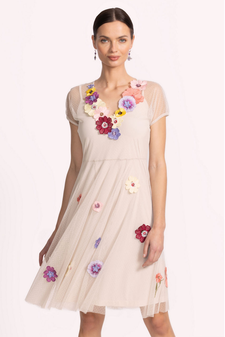 MARSHA DOT MESH DRESS