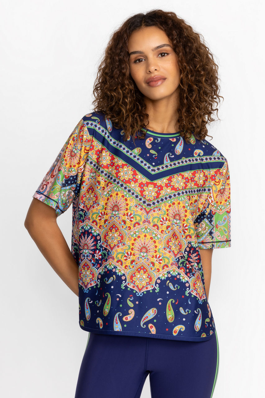 Buy Bee Active Short Sleeve Oversize Crop Tee | Johnny Was