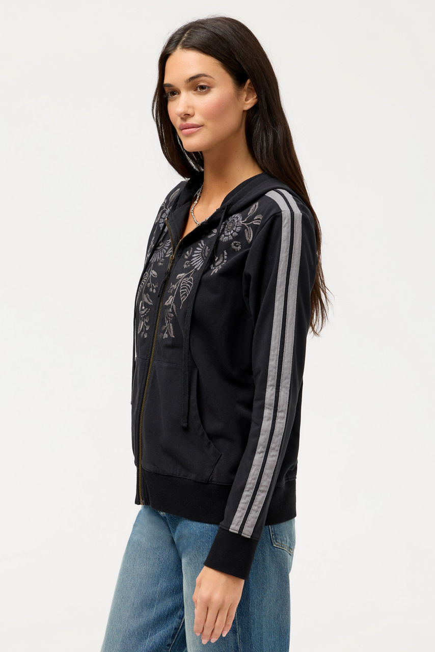 BEE ACTIVE ZIP FRONT HOODIE WITH TAPE, , large image 2