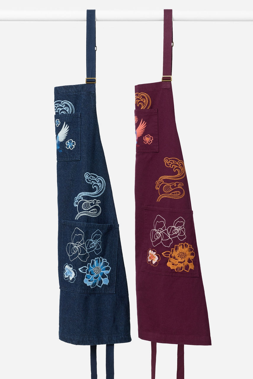WINTER ROMANCE DENIM APRON, , large image 3