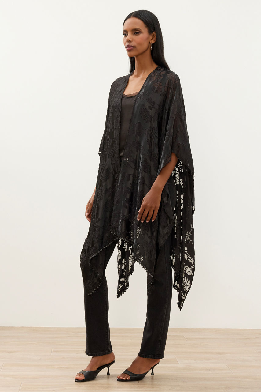 BURNOUT VELVET SHAWL, , large image 1