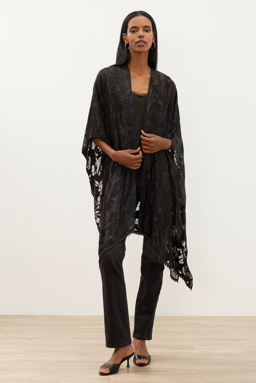 BURNOUT VELVET SHAWL, , large image 2