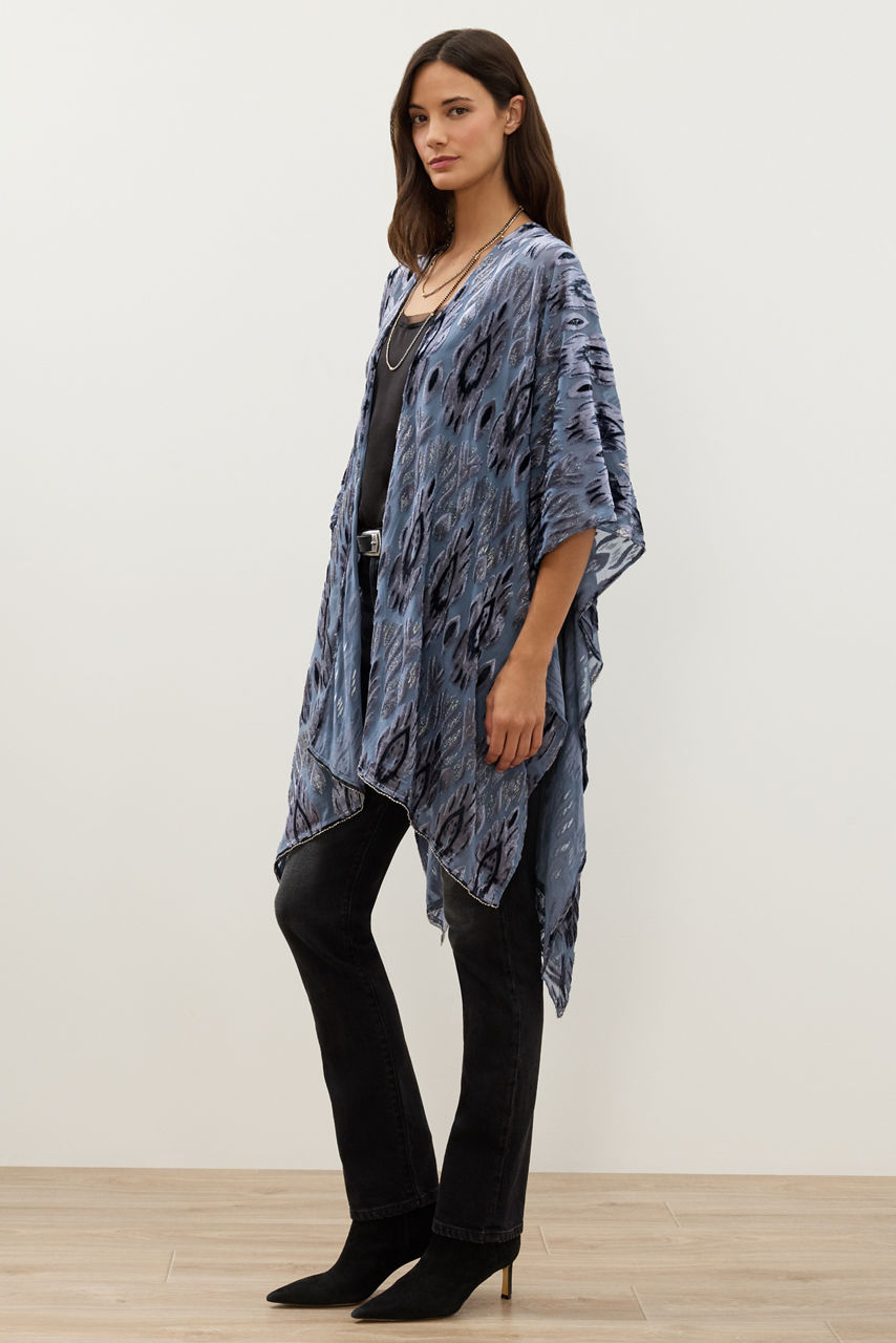 BURNOUT VELVET SHAWL, , large image 2