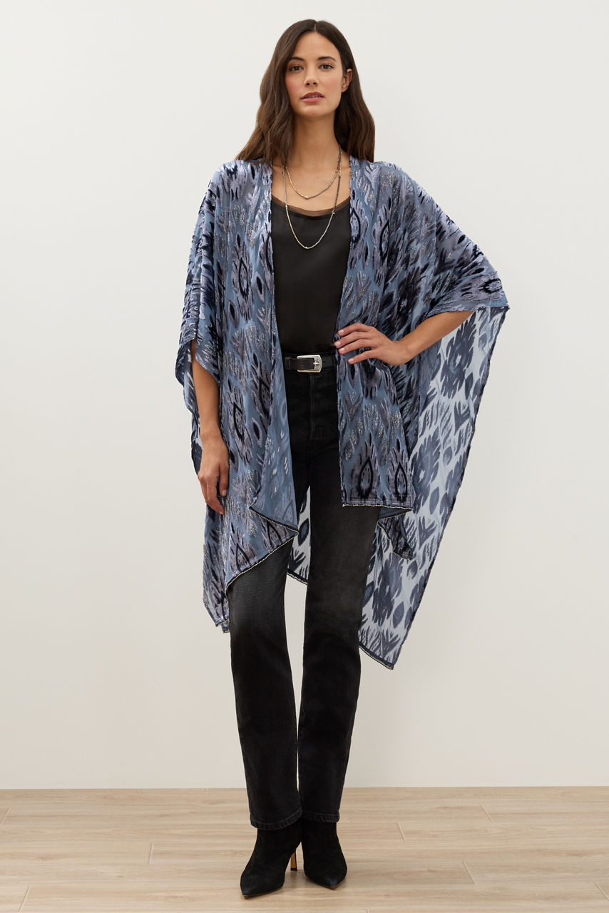 BURNOUT VELVET SHAWL, , large image 4
