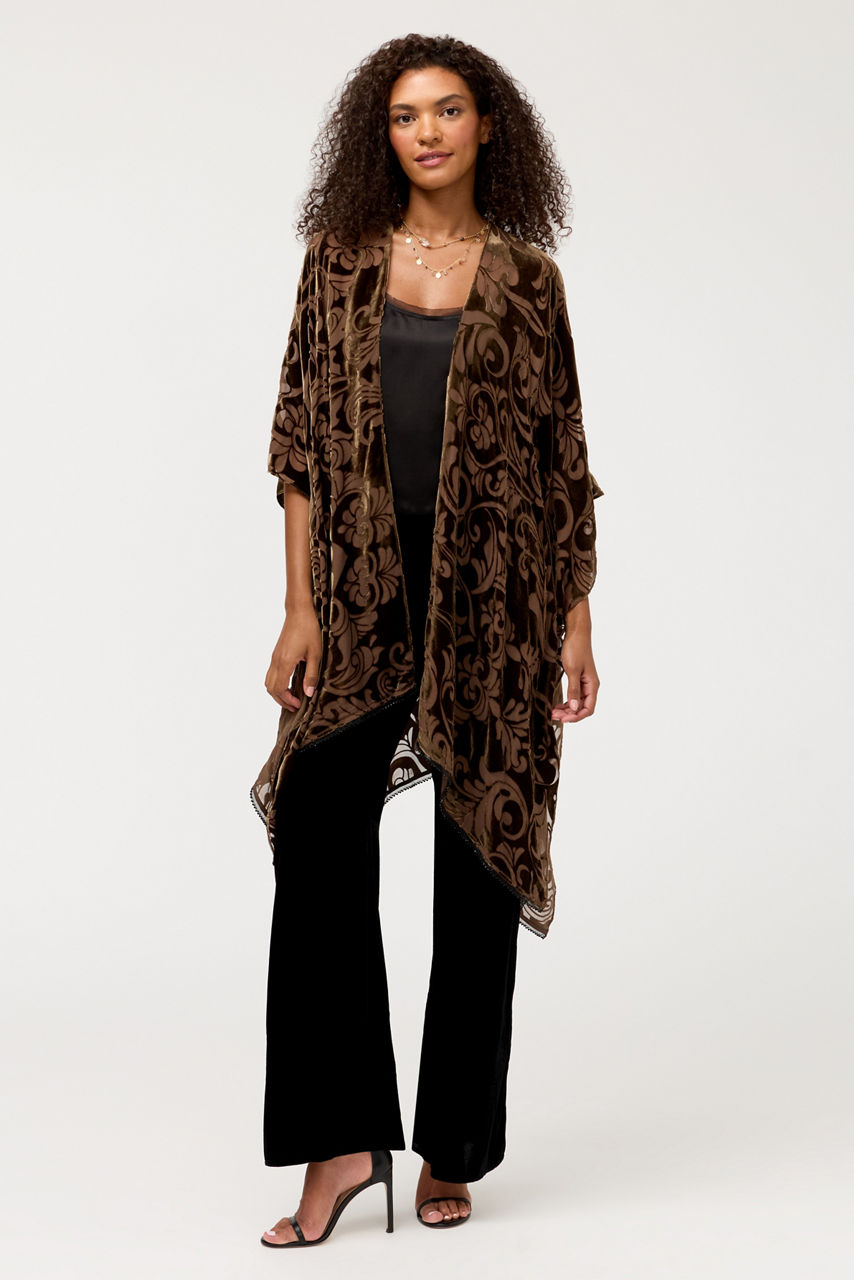 ETHEREAL LOVE BURNOUT VELVET SHAWL, , large image 1