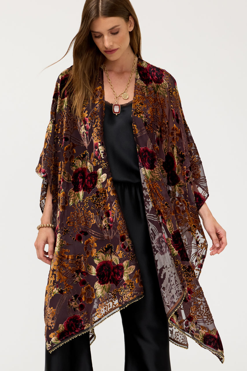 JOANNA BURNOUT VELVET SHAWL, , large image 1