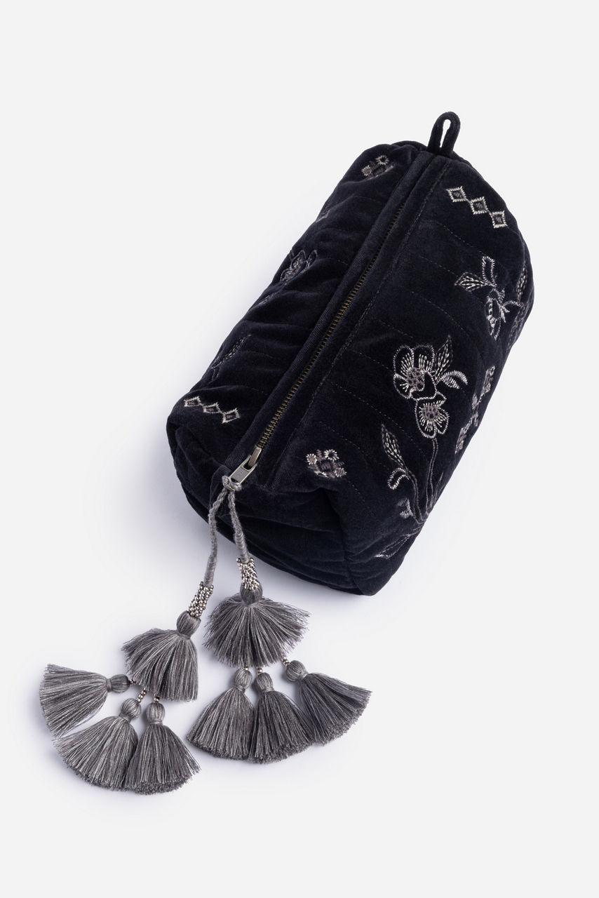 VELVET QUILTED CLUTCH, , large image 1