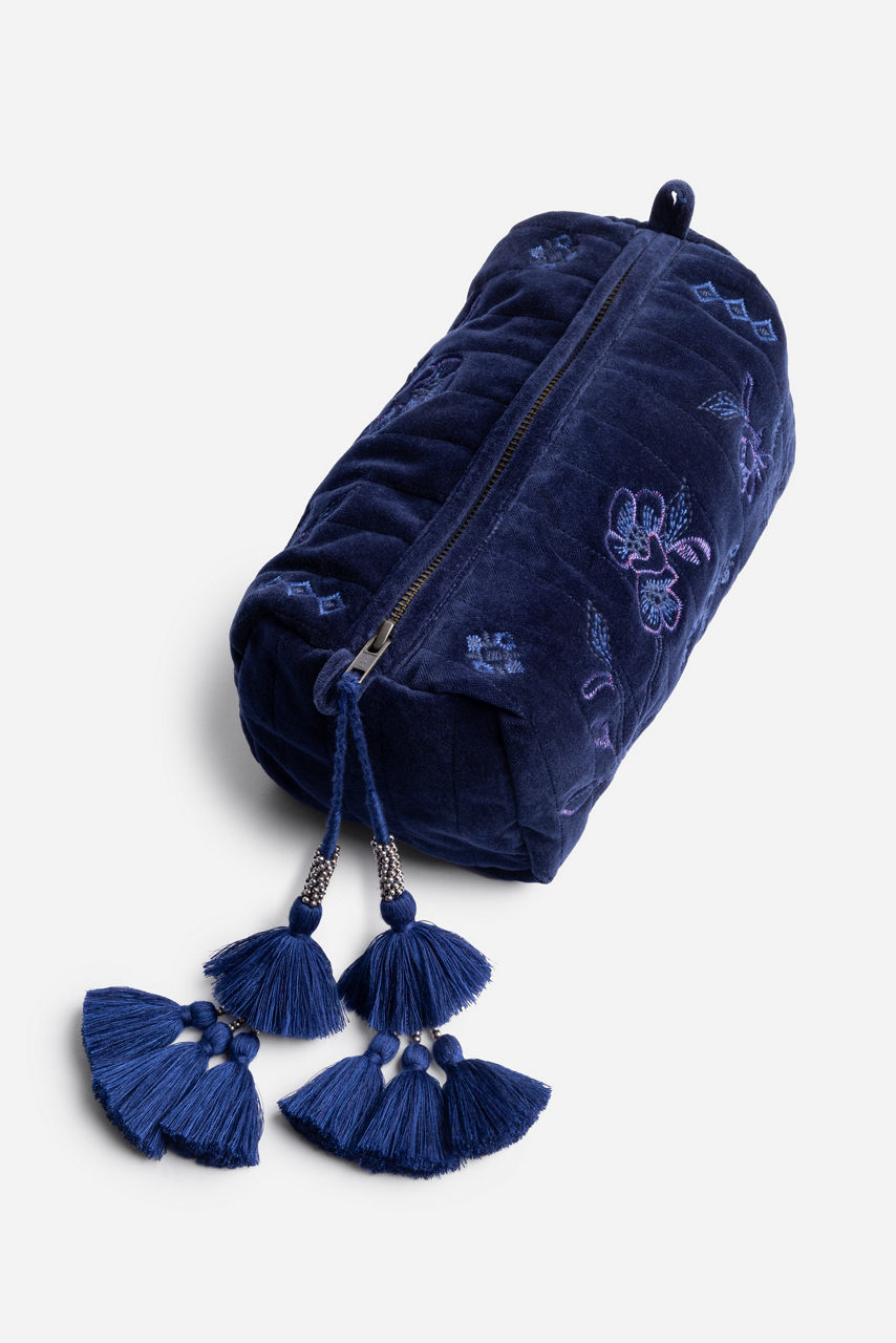 VELVET QUILTED CLUTCH, , large image 1