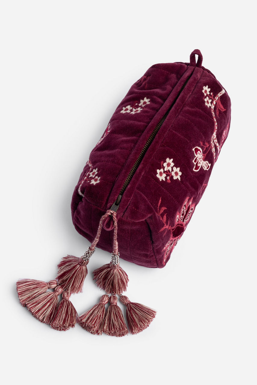 VELVET QUILTED CLUTCH, , large image 1