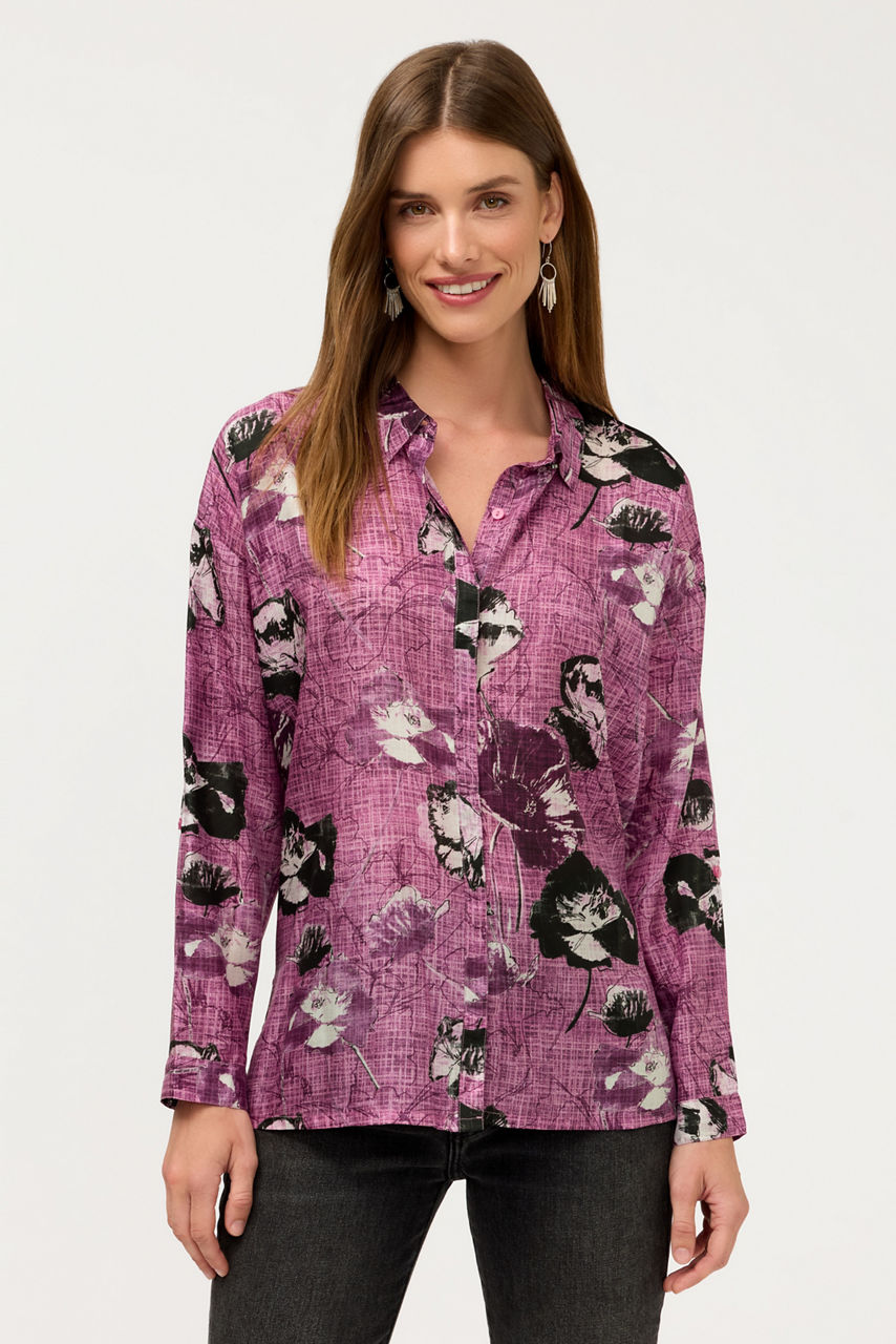 THE AUDREY BUTTON UP SHIRT WITH HIDDEN PLACKET, , large image 2