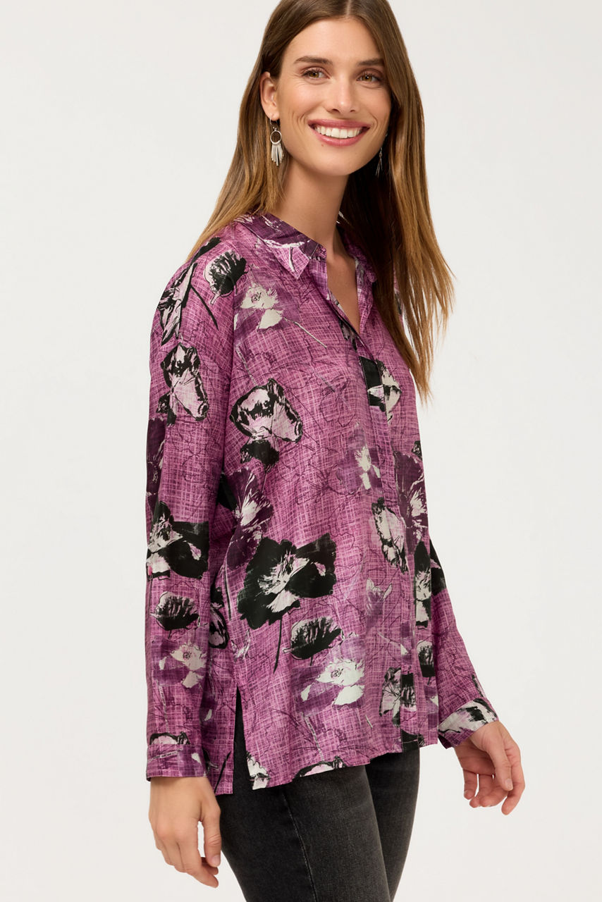 THE AUDREY BUTTON UP SHIRT WITH HIDDEN PLACKET, , large image 3