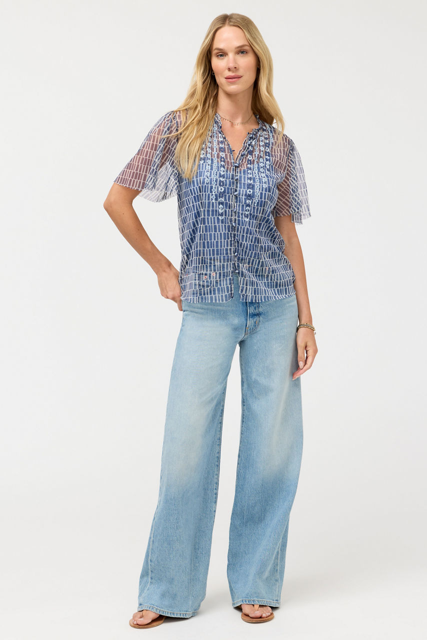 LEANDRA MESH BLOUSE, , large image 3