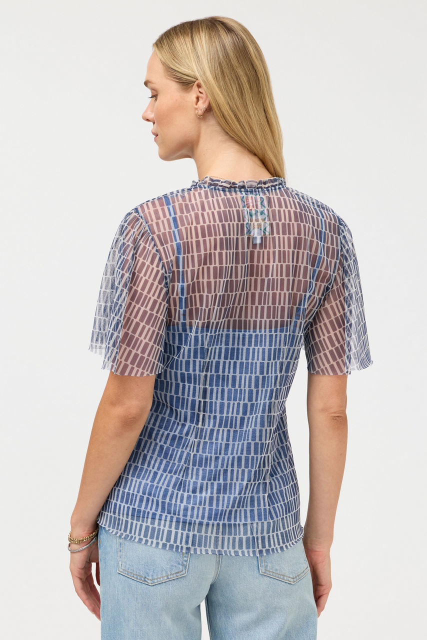 LEANDRA MESH BLOUSE, , large image 4