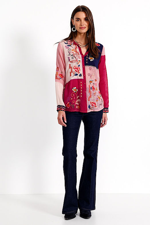 MARCIA COLOR BLOCK SHIRT, , large video