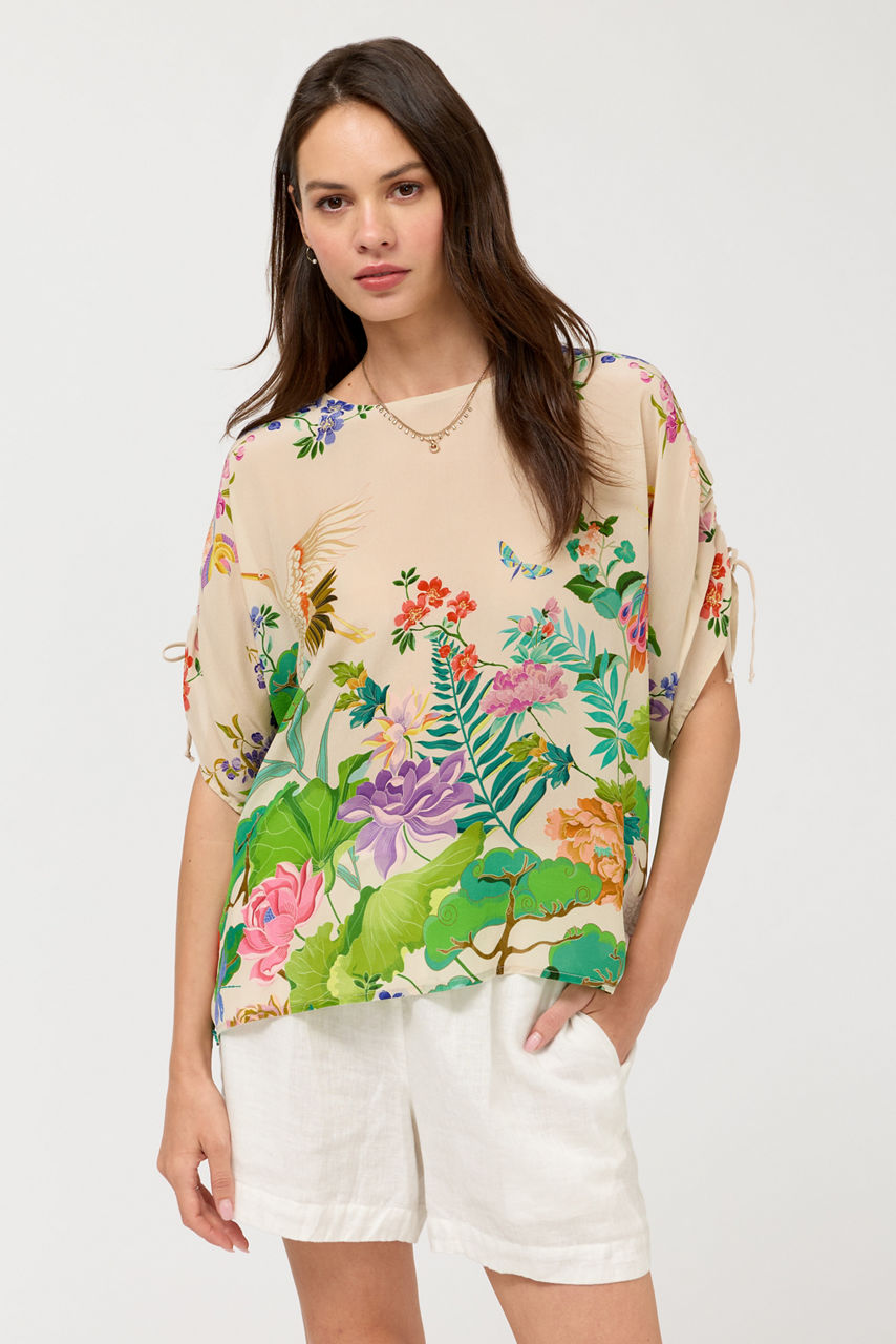 BLUET DRAWCORD SLEEVE BLOUSE, , large image 2