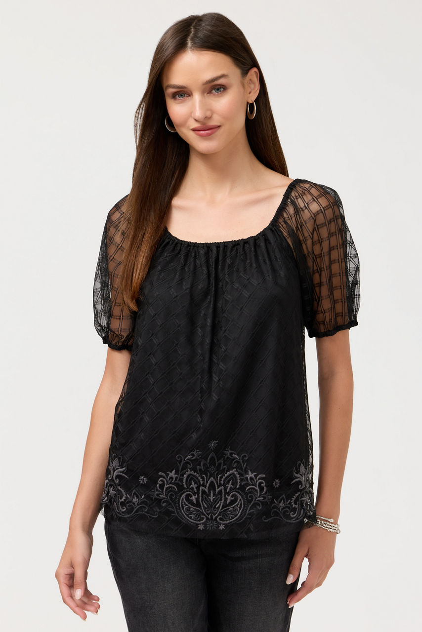 AMARRAH MESH BLOUSE, , large image 1