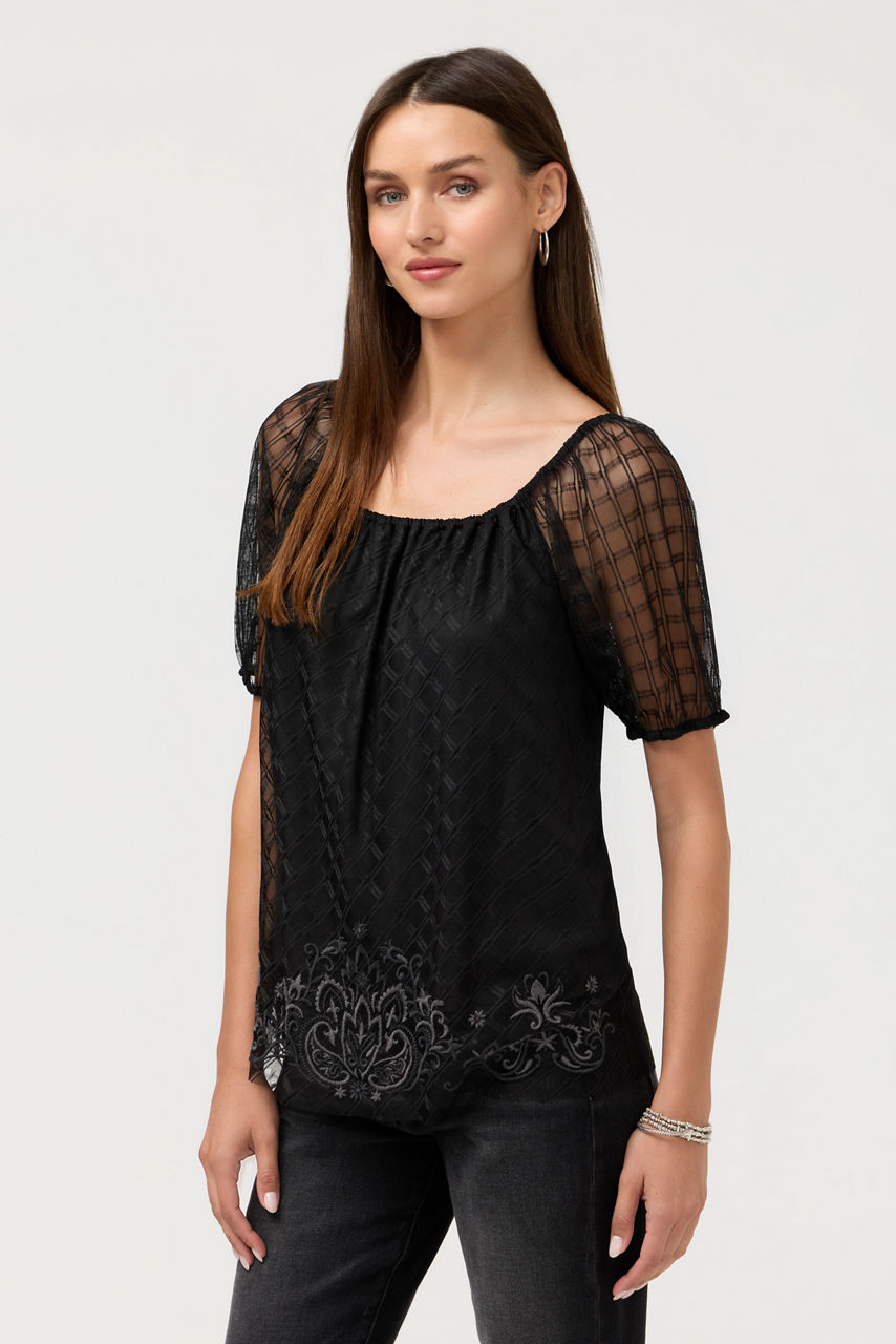 AMARRAH MESH BLOUSE, , large image 2