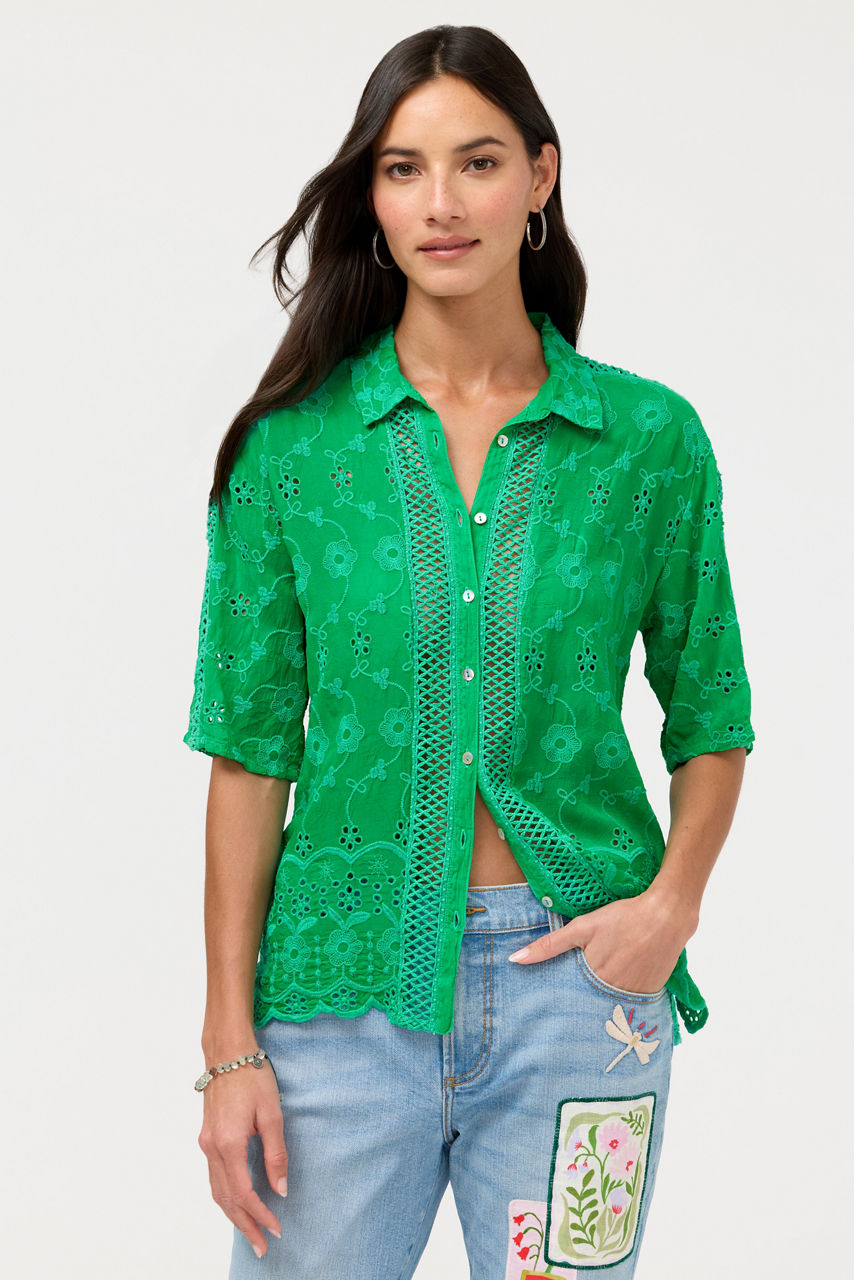 DEENA BUTTON DOWN TOP, , large image 1
