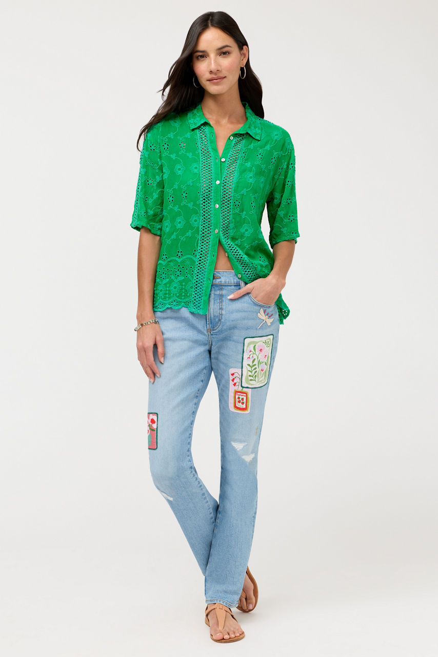 DEENA BUTTON DOWN TOP, , large image 3