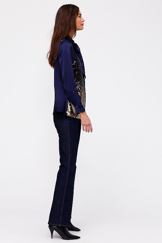 SELYA SEQUIN TIE SHIRT, , large video