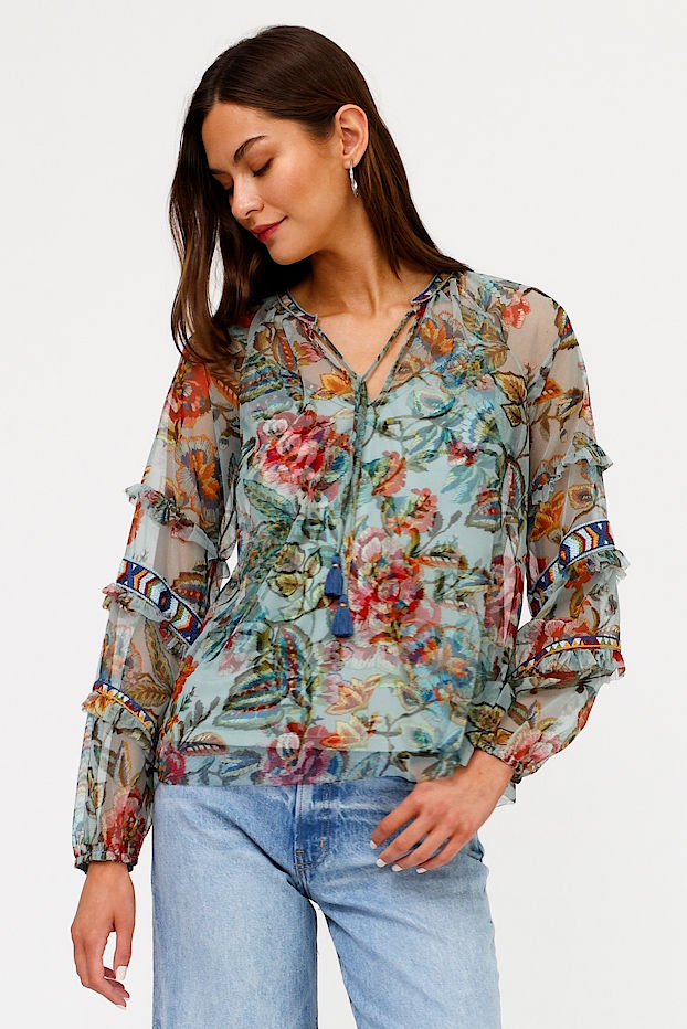 SAPHIRE MESH BLOUSE, , large video