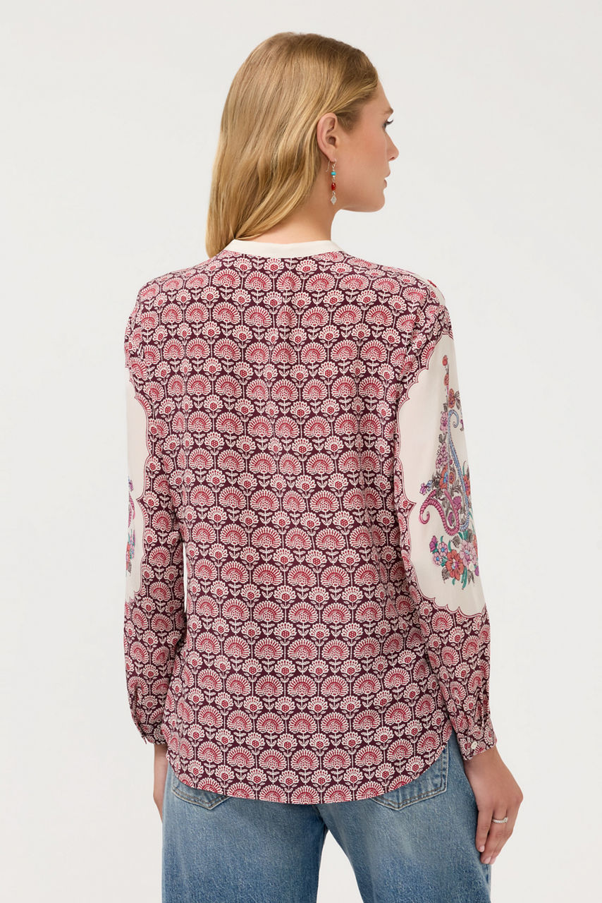 DOLORES MANDARIN COLLARED SHIRT, , large image 4