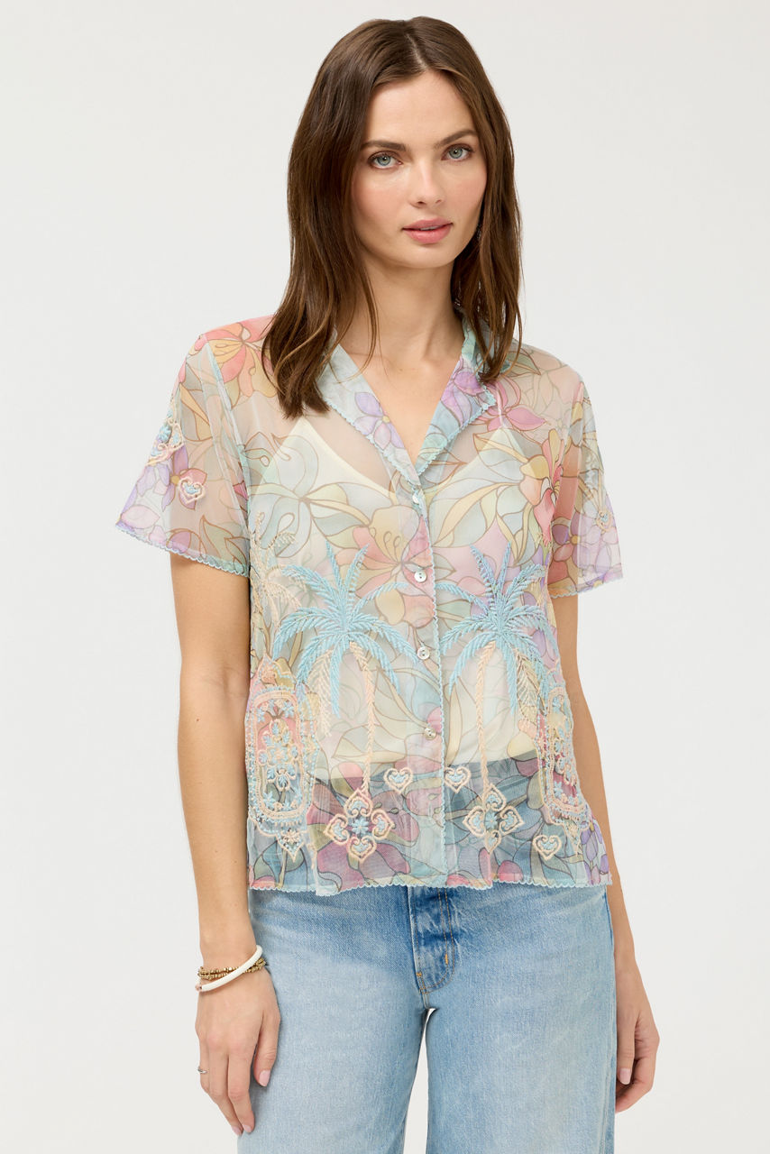 DELLUCI MESH CAMP SHIRT, , large image 1