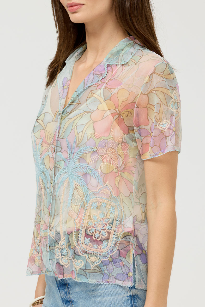DELLUCI MESH CAMP SHIRT, , large image 2
