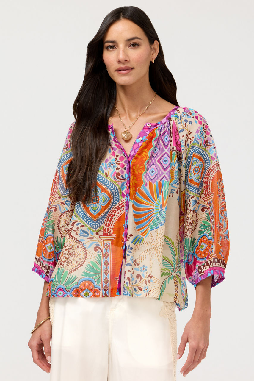 MICHAELLA PEASANT BLOUSE, , large image 1