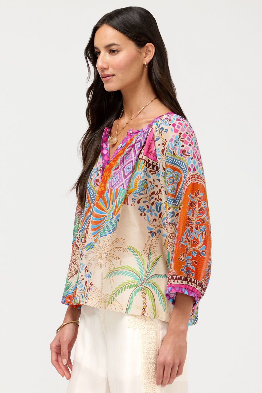 MICHAELLA PEASANT BLOUSE, , large image 2