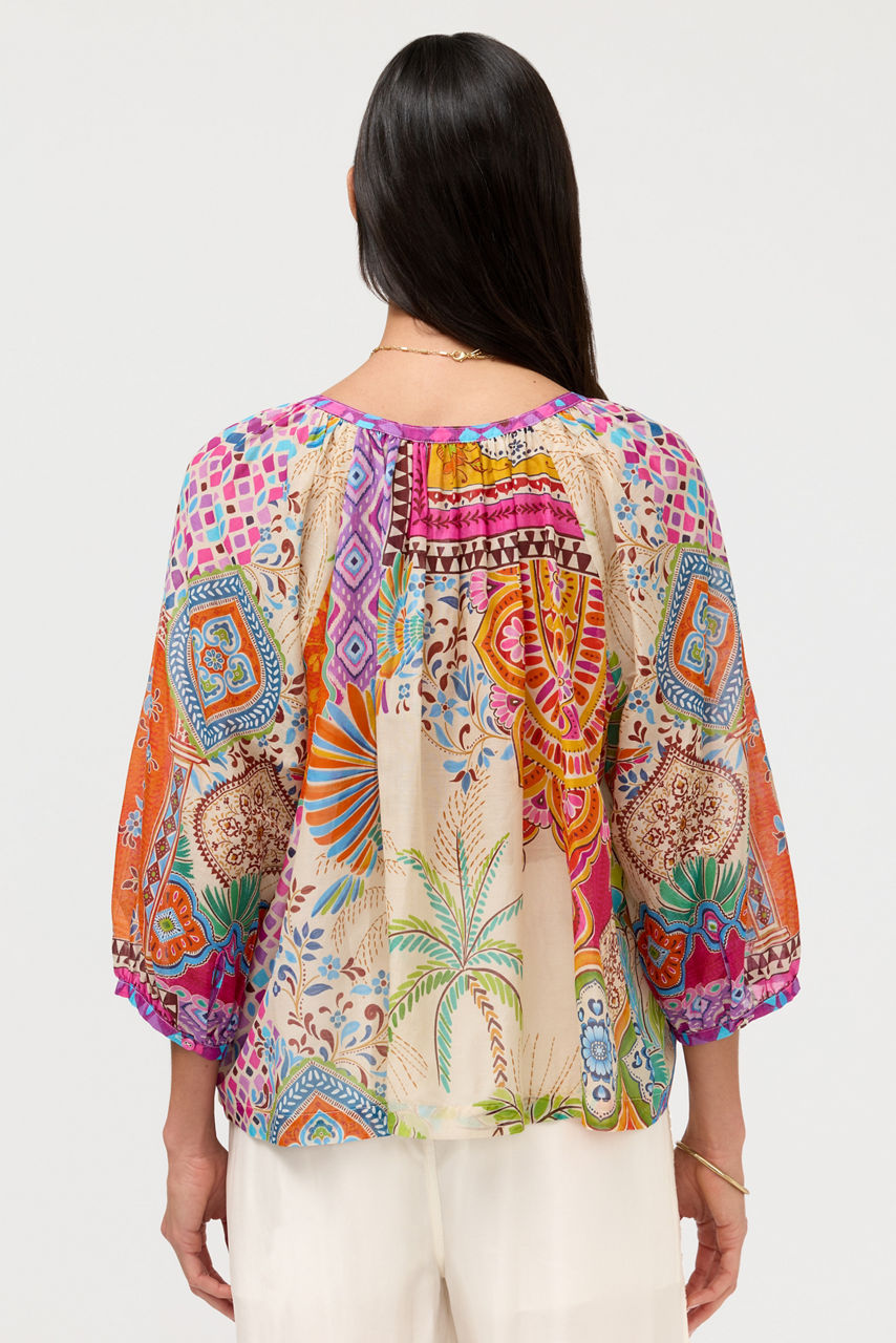MICHAELLA PEASANT BLOUSE, , large image 3