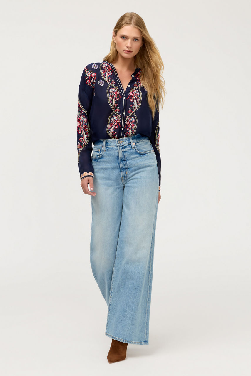 THE AUDREY MANDARIN COLLAR SHIRT, , large image 3