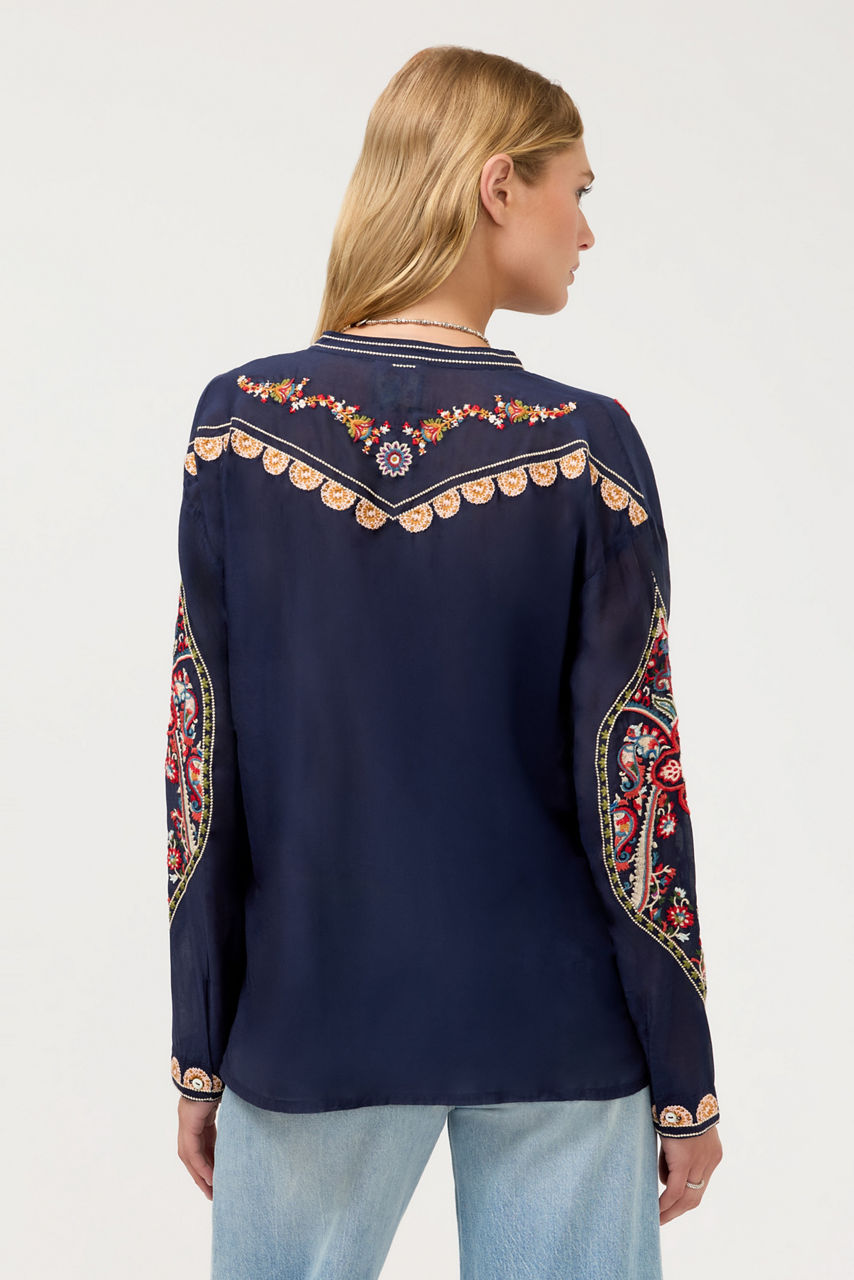THE AUDREY MANDARIN COLLAR SHIRT, , large image 4