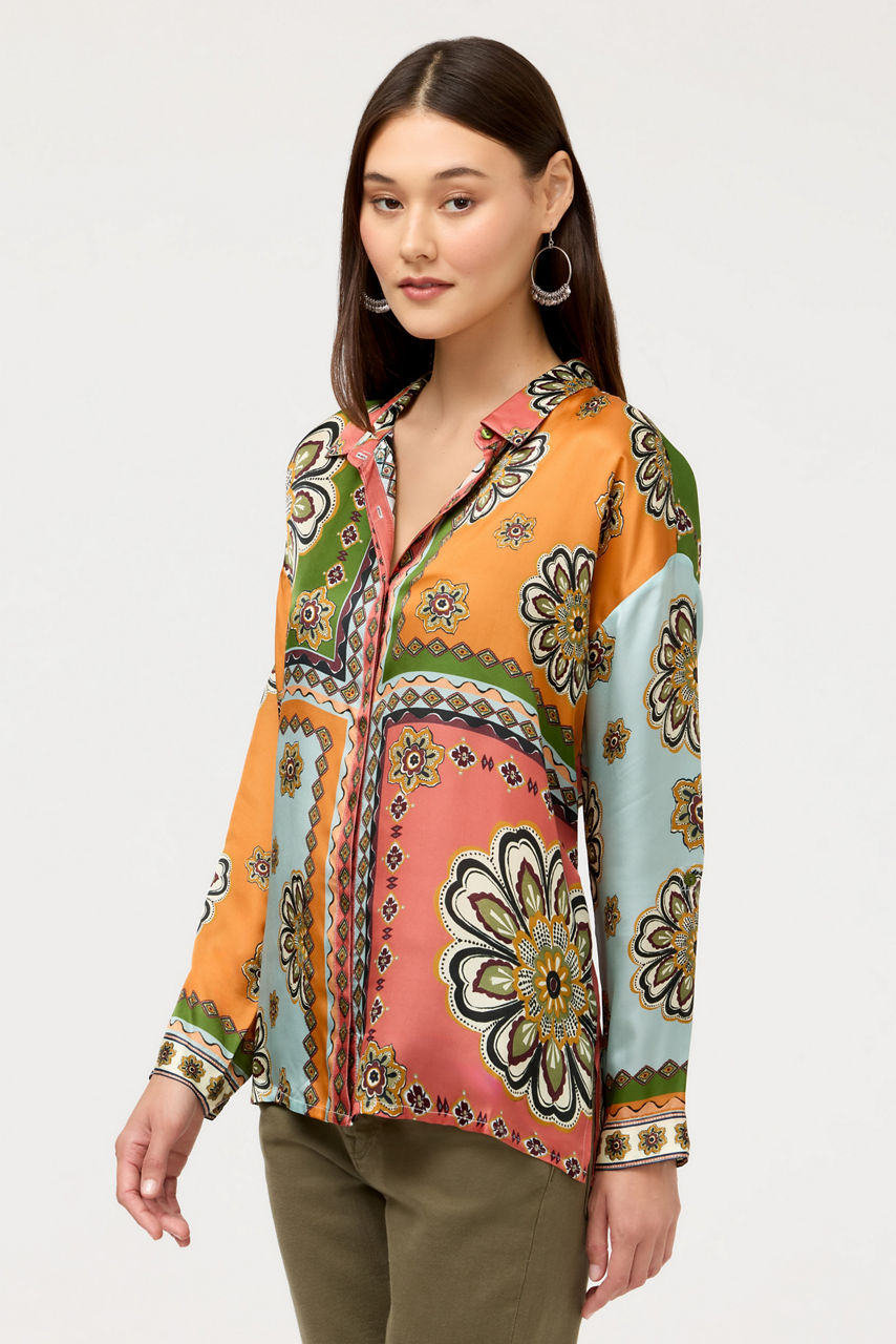 THE AUDREY BUTTON UP SHIRT WITH HIDDEN PLACKET, , large image 3