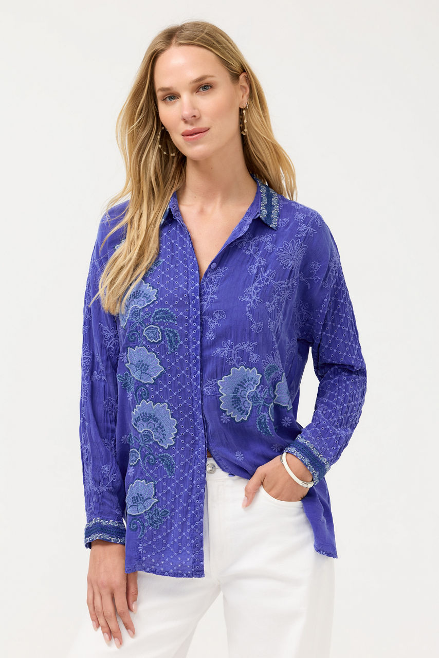 SLIM AUDREY BUTTON DOWN TUNIC, , large image 1