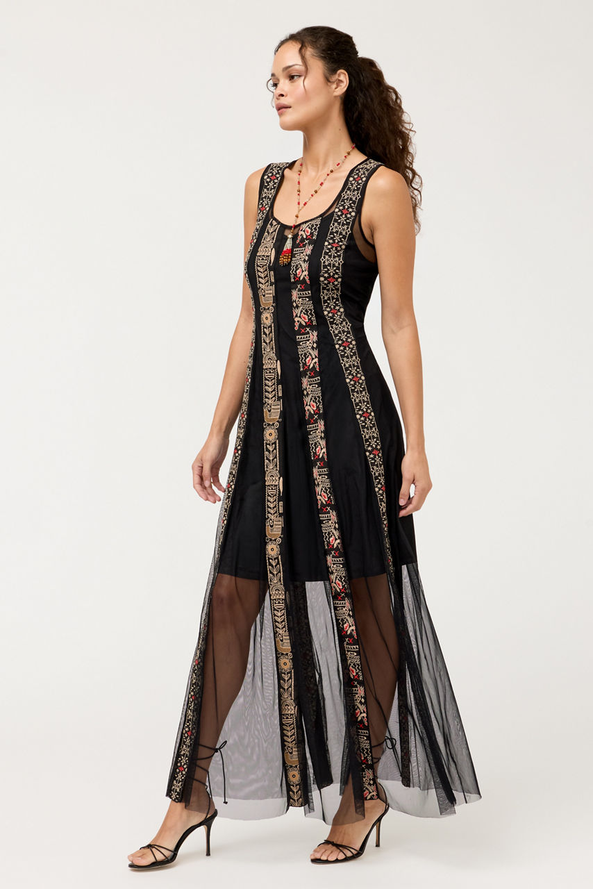 ILENIA MAXI MESH DRESS, , large image 2