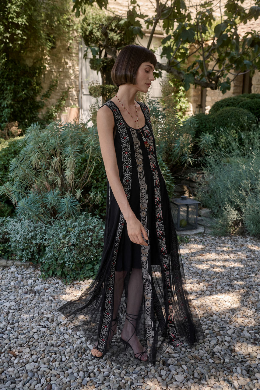 ILENIA MAXI MESH DRESS, , large image 4
