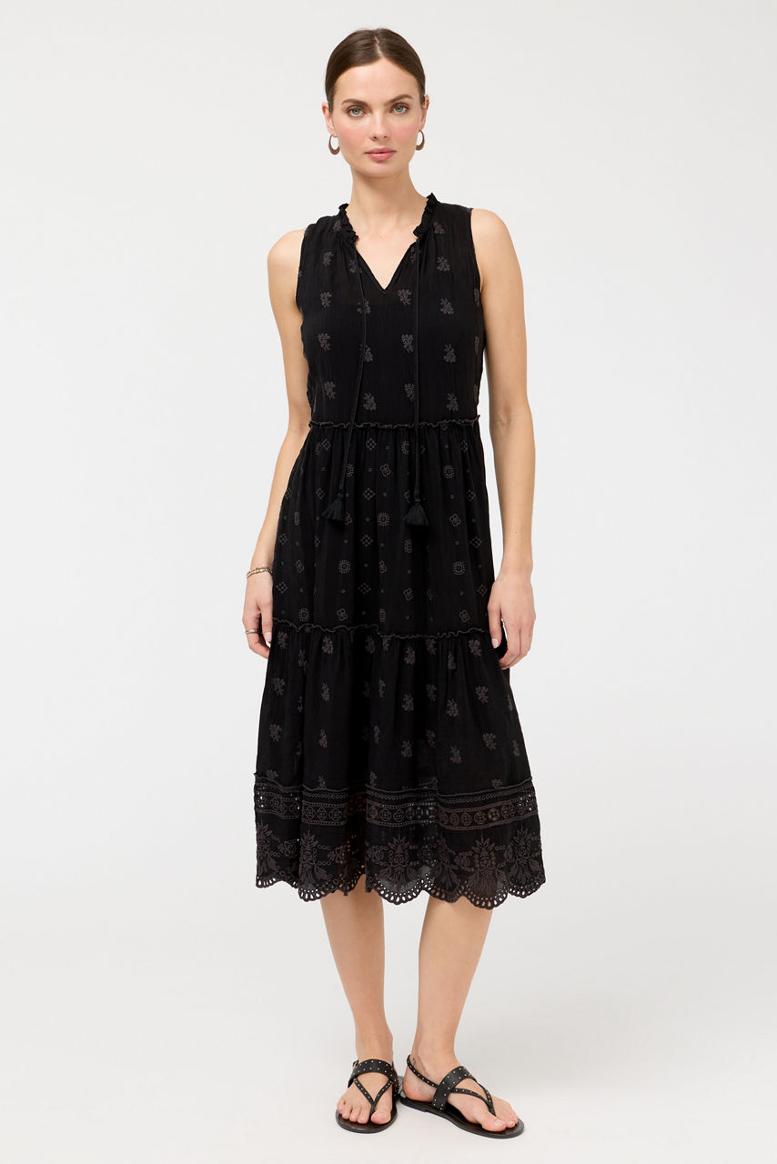 SUSILA MIDI TIERED DRESS, , large image 1