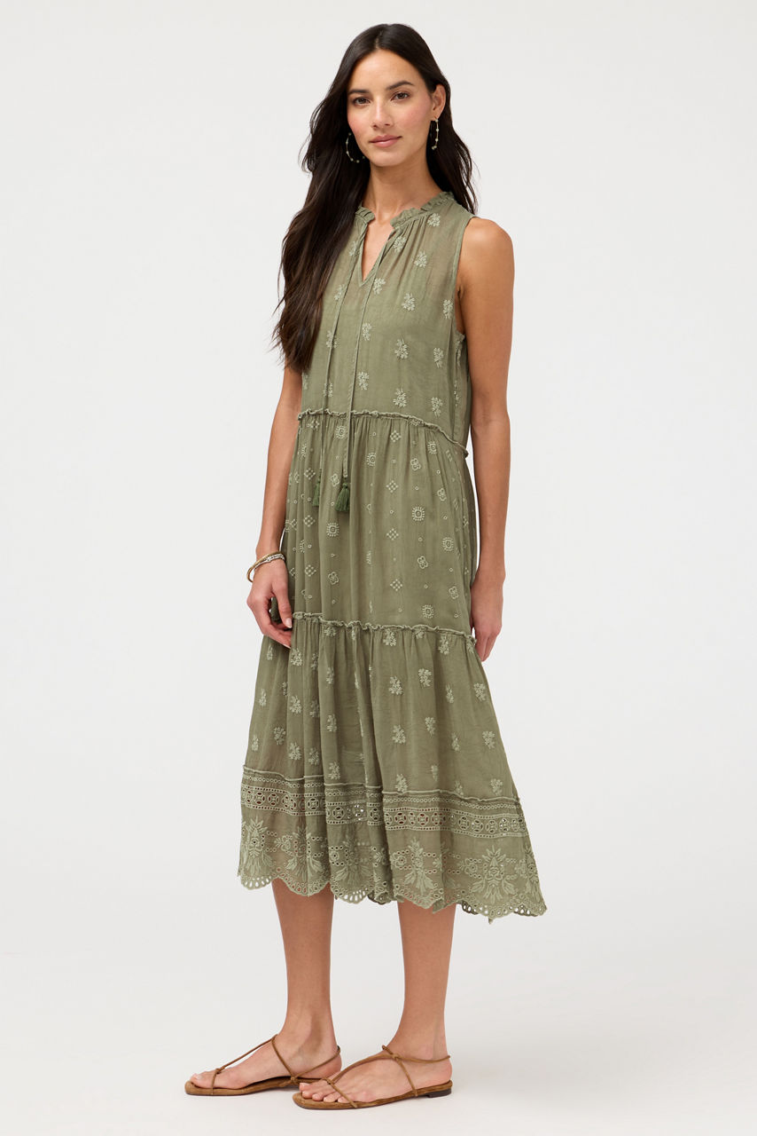 SUSILA MIDI TIERED DRESS, , large image 2