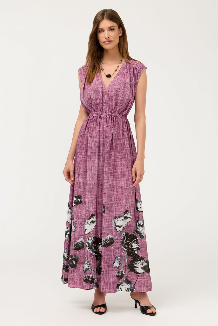 MONADE SHIRRED MAXI DRESS, , large image 1