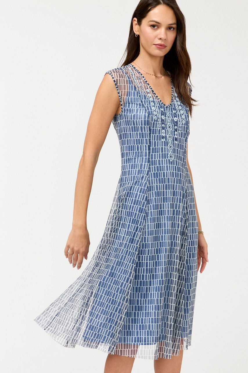 DOROTEA MIDI MESH DRESS, , large image 2