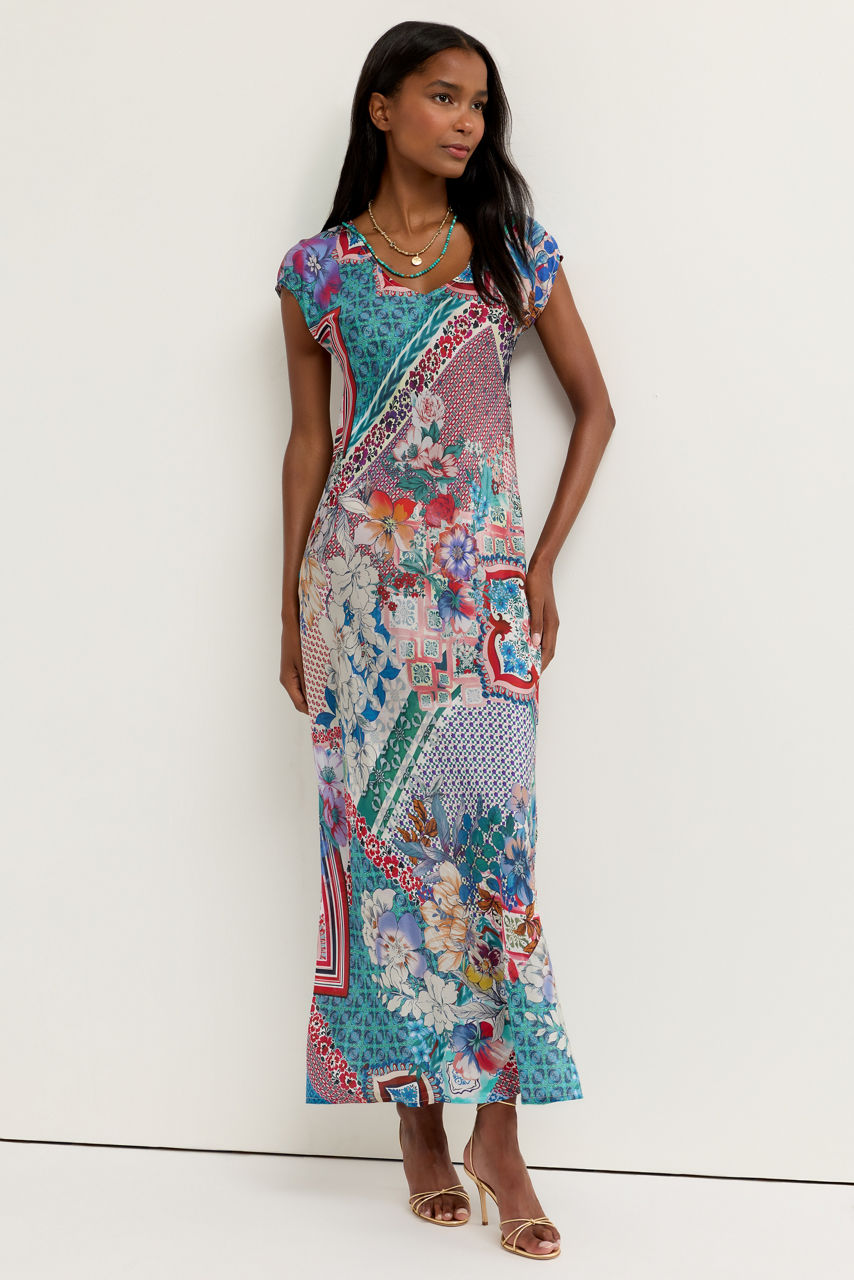 VERTY BIAS PATCHWORK DRESS, , large image 1