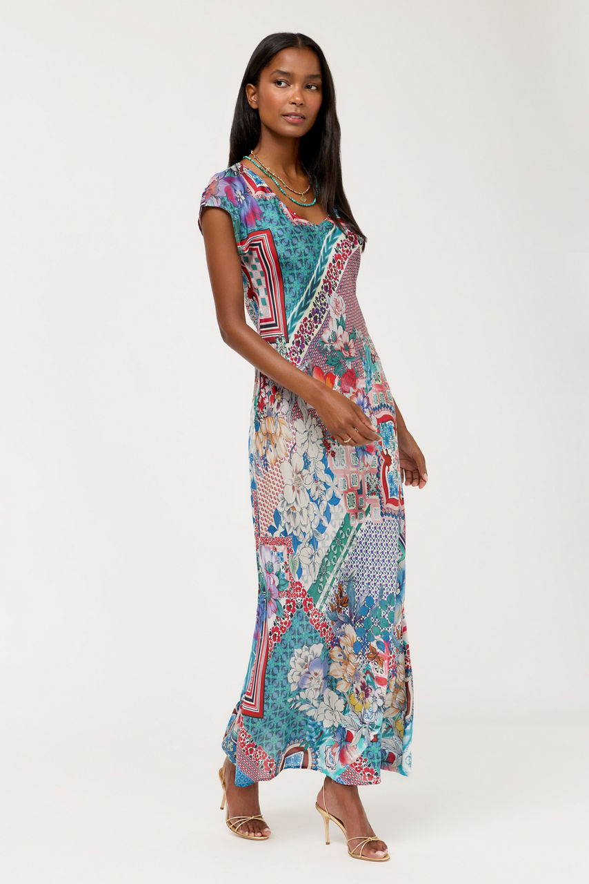 VERTY BIAS PATCHWORK DRESS, , large image 2