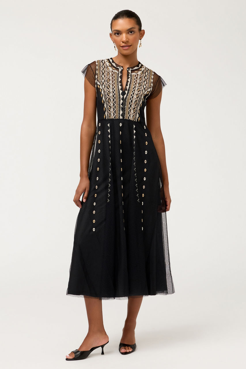 LUISELLA MIDI MESH DRESS, , large image 1