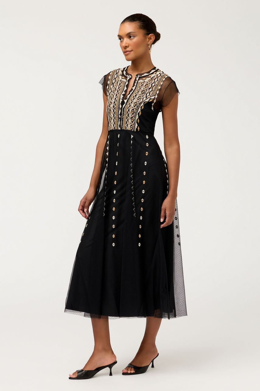 LUISELLA MIDI MESH DRESS, , large image 2