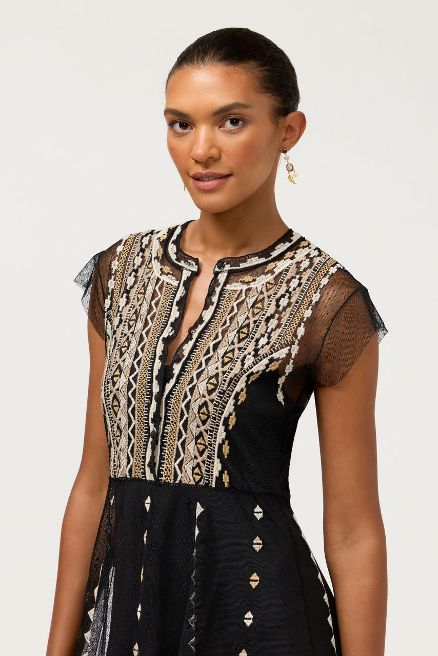 LUISELLA MIDI MESH DRESS, , large image 3
