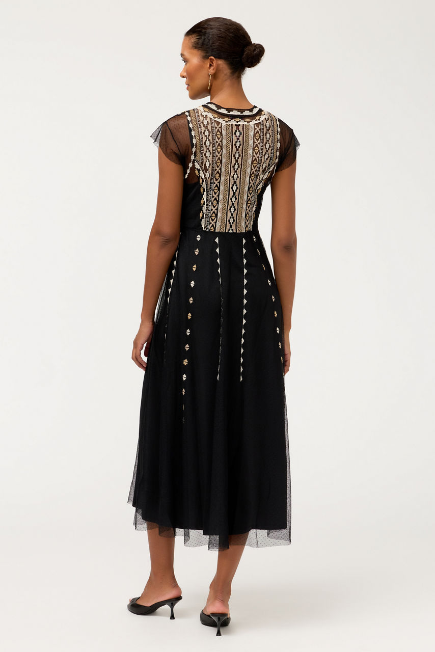 LUISELLA MIDI MESH DRESS, , large image 4
