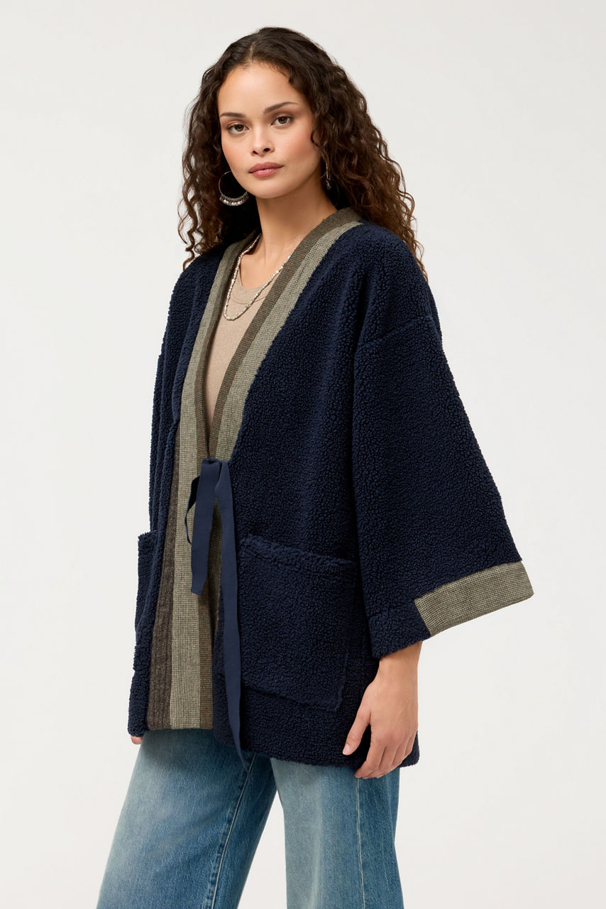 MELBA BOUCLE KIMONO, , large image 3